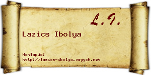 Lazics Ibolya névjegykártya
