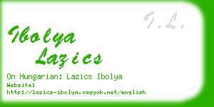 ibolya lazics business card